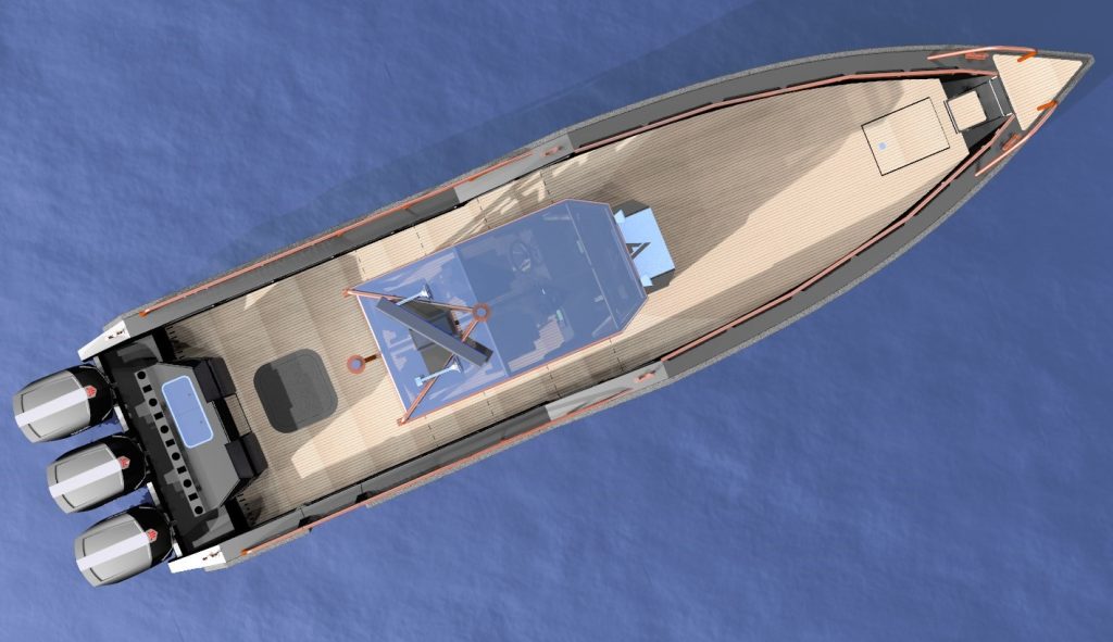A view of AluVenture 11000 center console from above